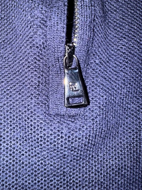 Ralph Lauren Purple Label Navy Half-Zip Wool Sweater - Picture 6 of 13